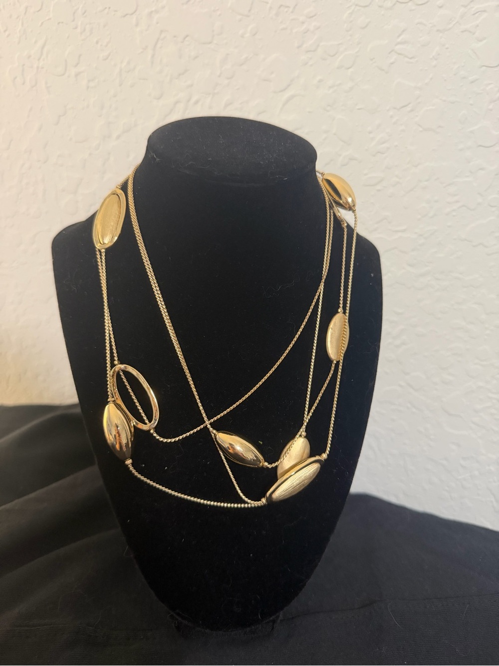 Chico's Gold Multi-Strand Oval Link Necklace
